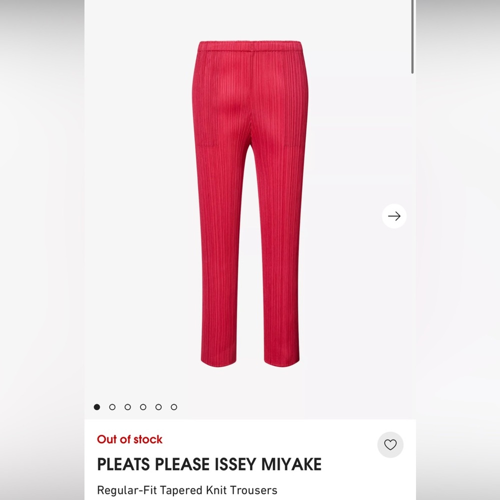 Issey Miyake pleats please Ribbed Straight-Leg Pants in shiny red